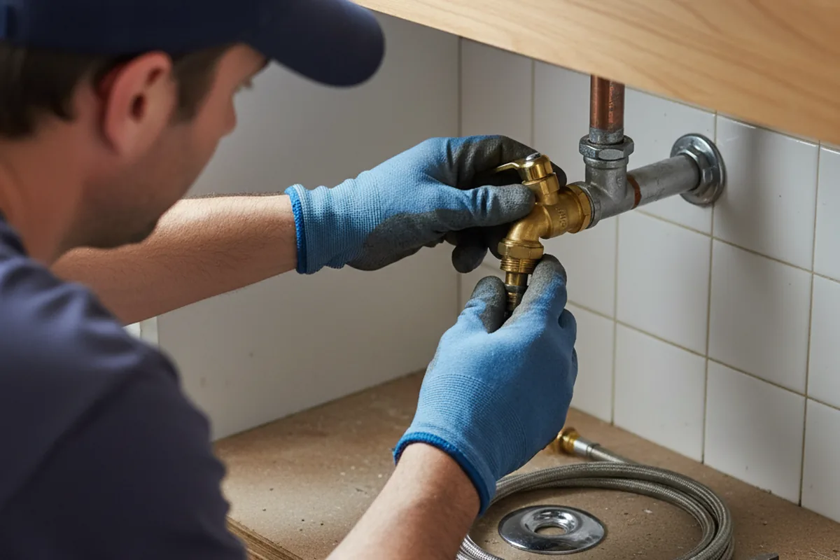 Shutoff valve and fitting work during Emergency Plumbing in Bow